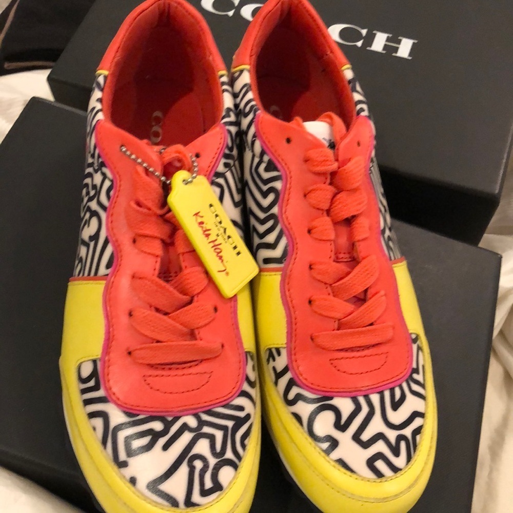 COACH X KEITH HARING SNEAKERS LIMITED EDITION GREAT COLORS NWT sz 8.5